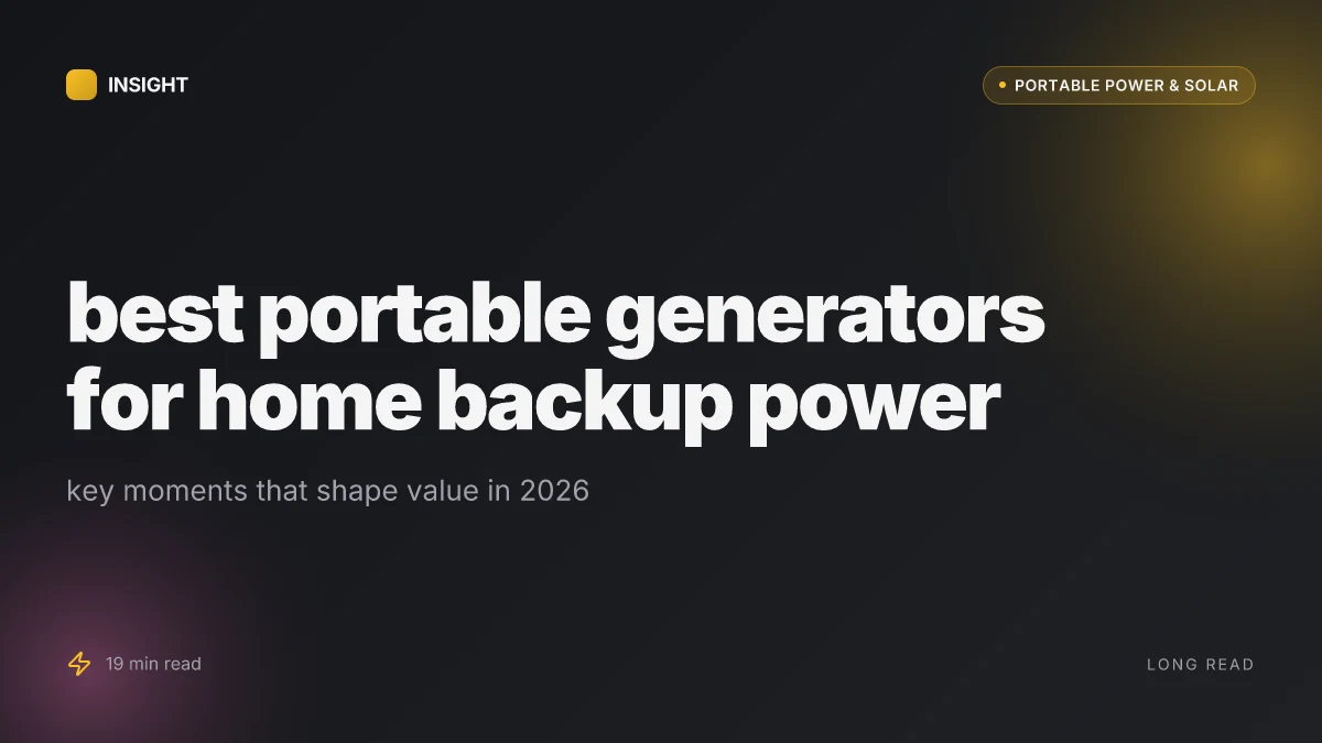 How to pick the best portable generator for home backup power in 2026