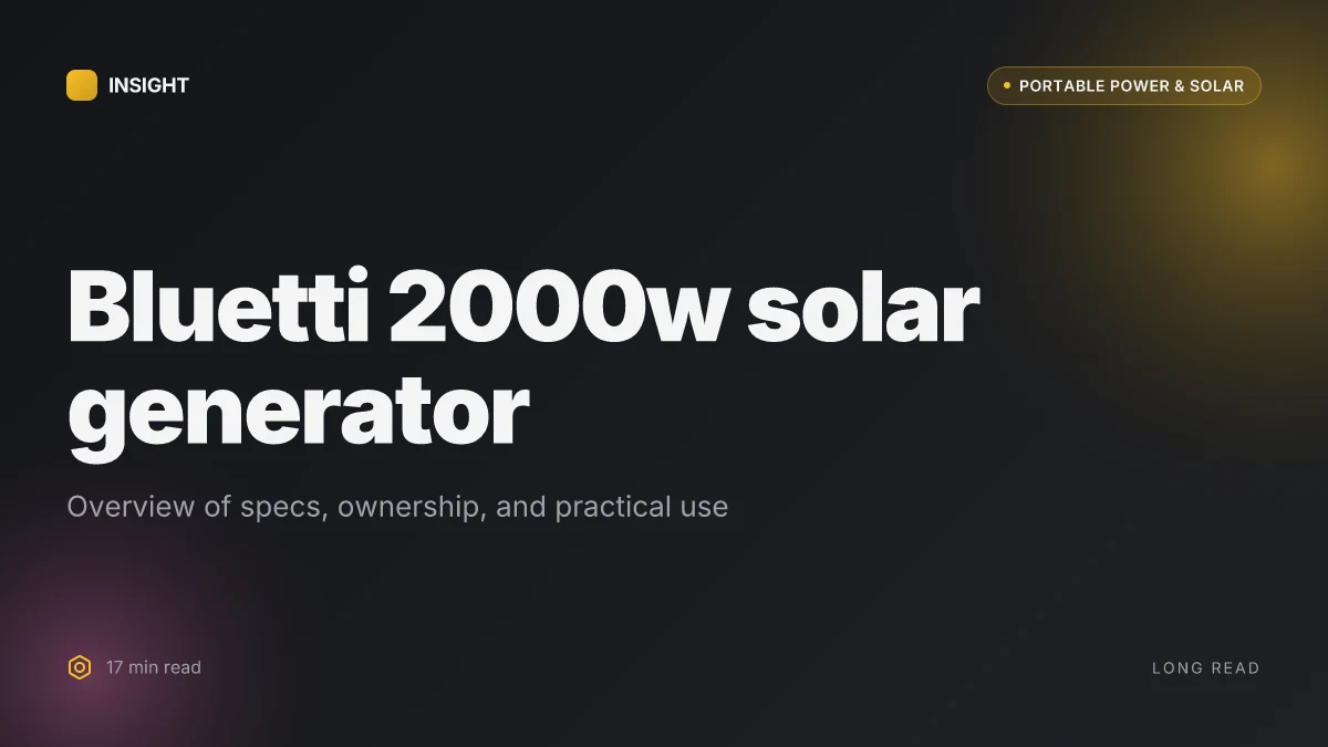 What makes a Bluetti 2000w solar generator a smart backup for your home
