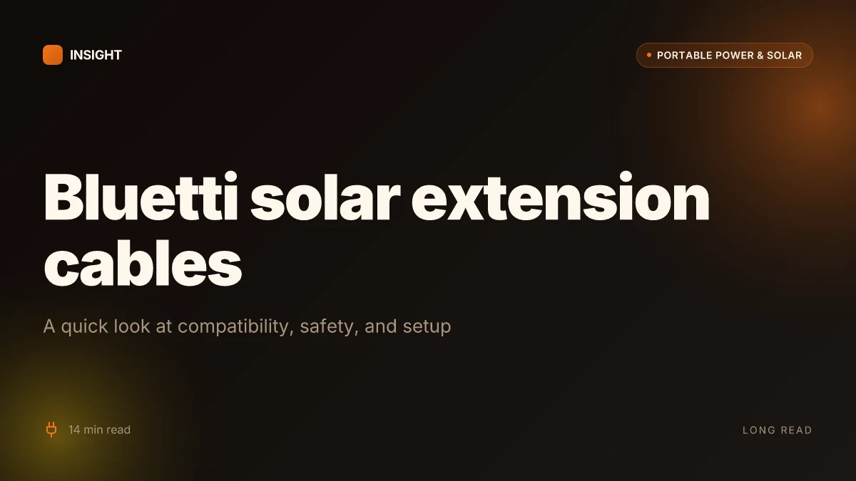What is the Bluetti solar extension cable, and how to use it safely