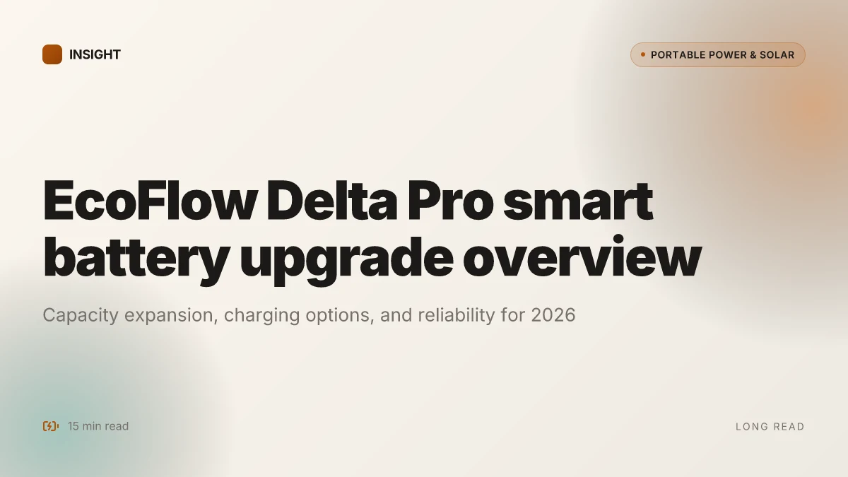 What makes the EcoFlow Delta Pro Smart Battery a viable 2026 upgrade