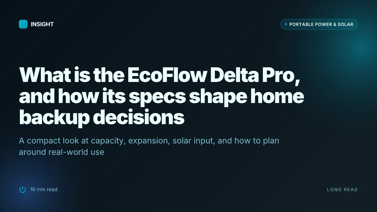What is the EcoFlow Delta Pro, and how its specs shape home backup decisions