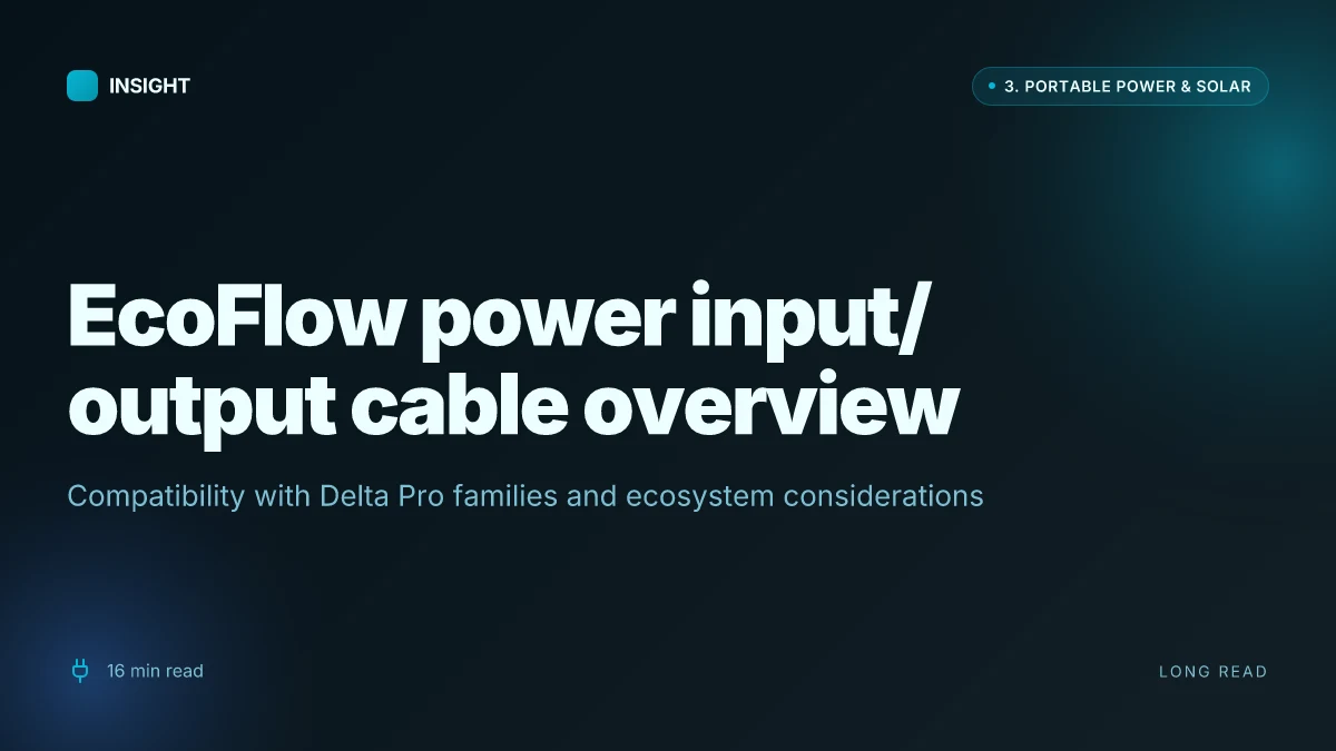 What is the EcoFlow power input/output cable, and how does it fit with Delta Pro and related systems