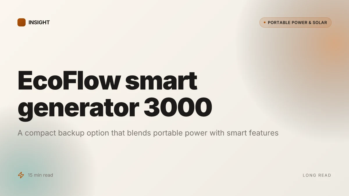 What is the EcoFlow smart generator 3000, and where it fits in a modern backup plan