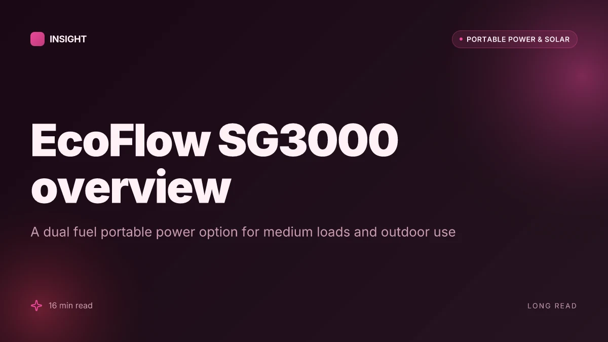 What makes the EcoFlow SG3000 smart generator different from rivals