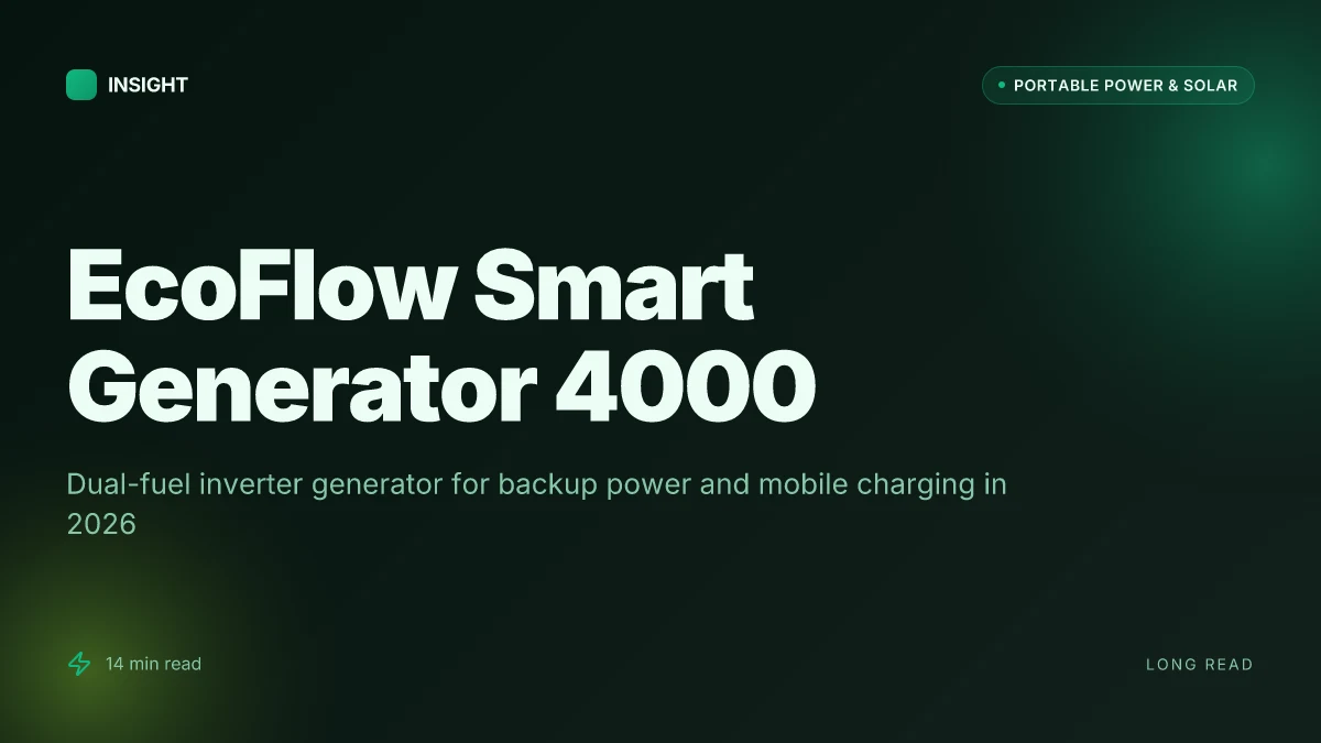 What is the EcoFlow Smart Generator 4000 and how does it fit dual-fuel power needs in 2026