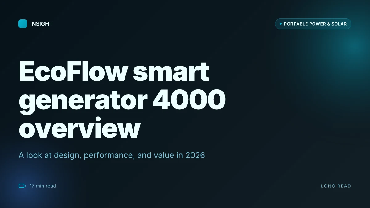 What makes the EcoFlow smart generator 4000 worth it in 2026