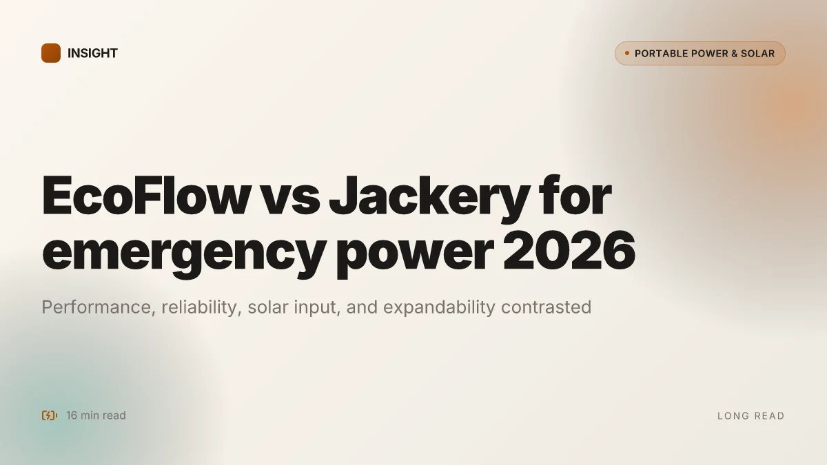EcoFlow vs Jackery: how they stack up for emergency power in 2026
