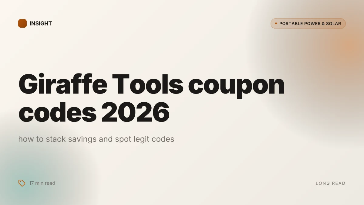 5 Overlooked angles on giraffe tools coupon codes in 2026