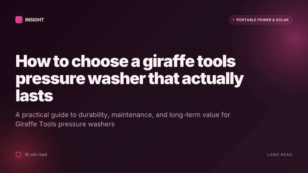 How to choose a giraffe tools pressure washer that actually lasts