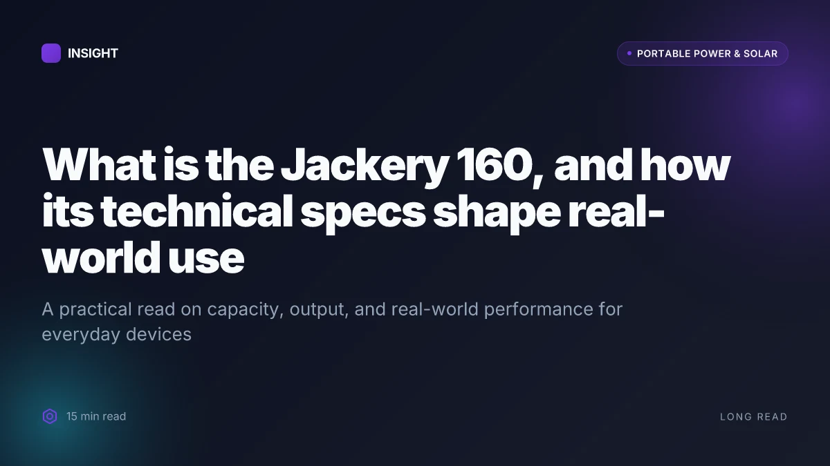 What is the Jackery 160, and how its technical specs shape real-world use