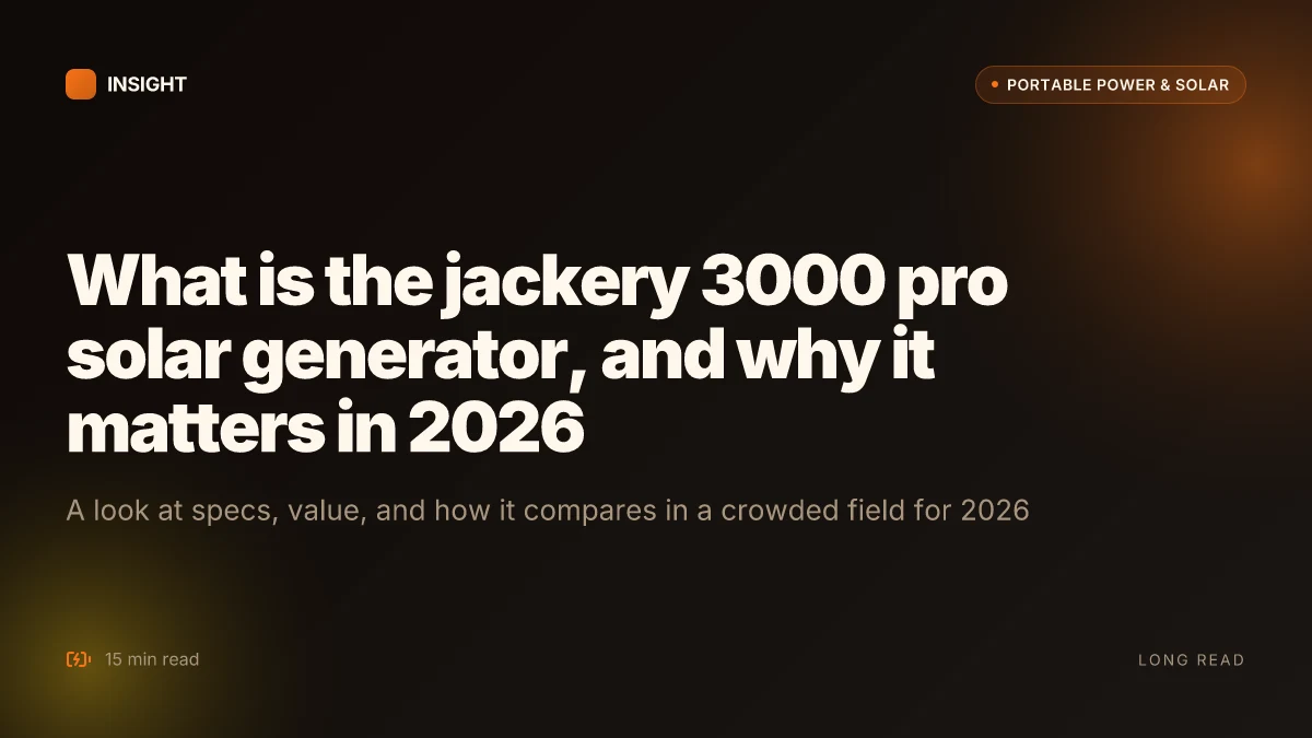 What is the jackery 3000 pro solar generator, and why it matters in 2026