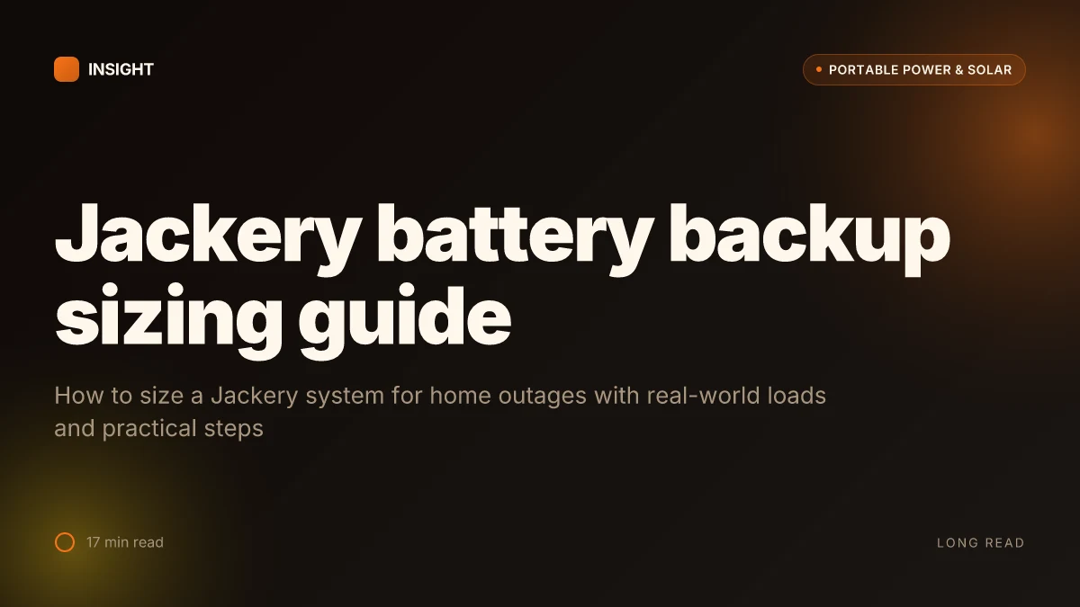 How to size a Jackery battery backup for home power when the grid goes down