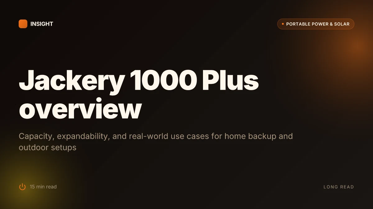 What is the Jackery 1000 Plus, and where does it fit in a modern power setup