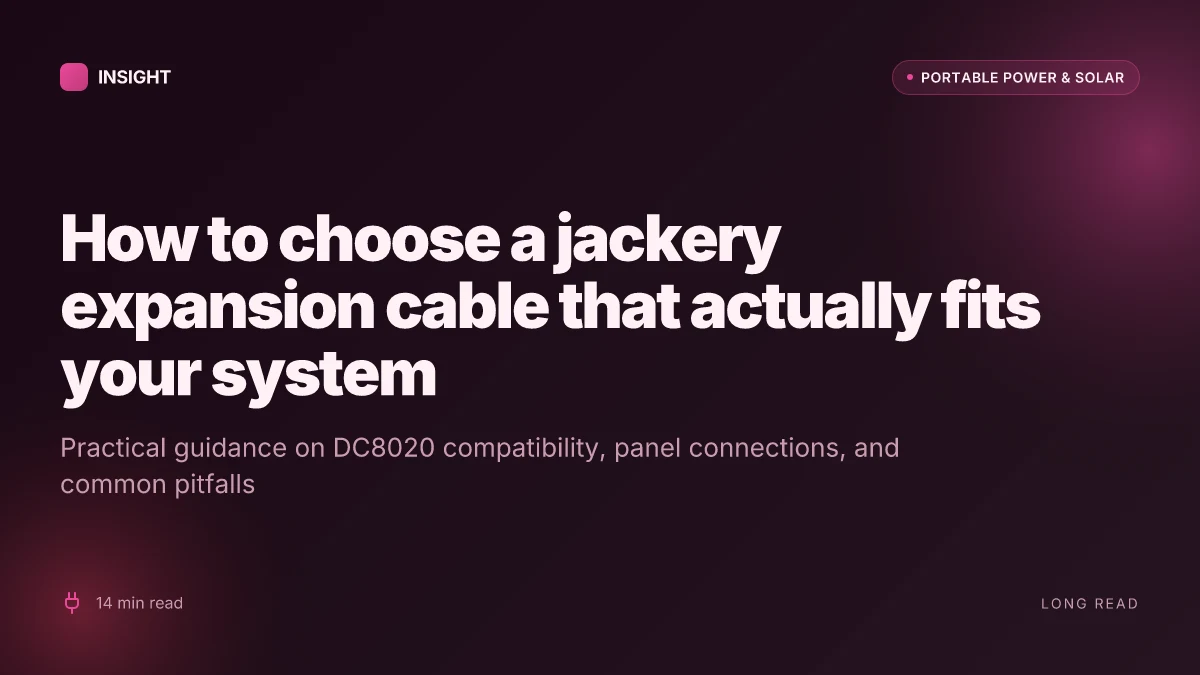 How to choose a jackery expansion cable that actually fits your system