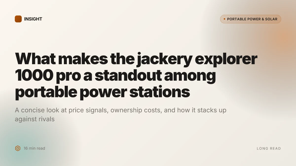 What makes the jackery explorer 1000 pro a standout among portable power stations