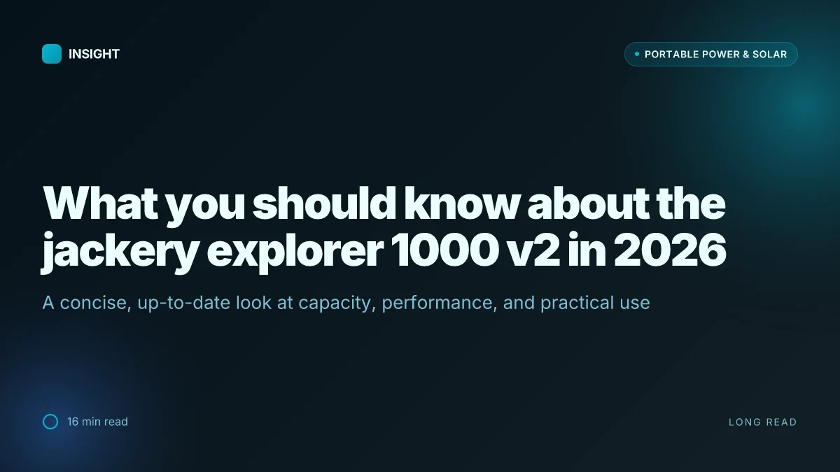 What you should know about the jackery explorer 1000 v2 in 2026