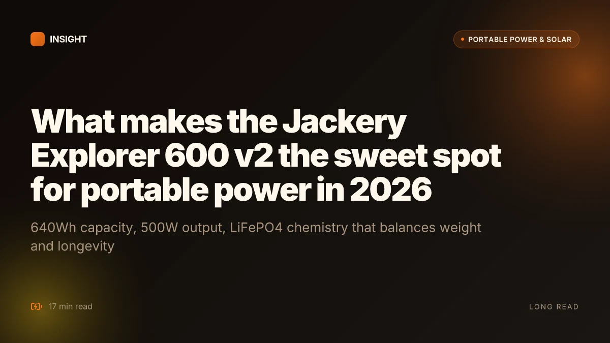 What makes the Jackery Explorer 600 v2 the sweet spot for portable power in 2026