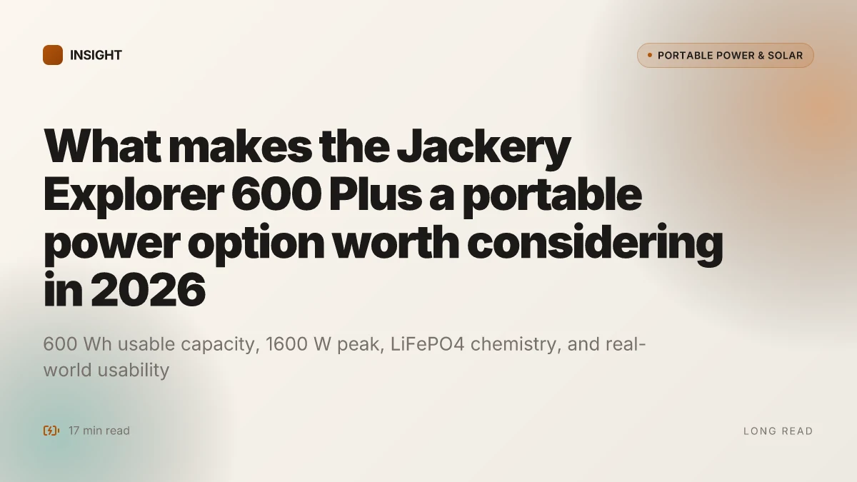 What makes the Jackery Explorer 600 Plus a portable power option worth considering in 2026