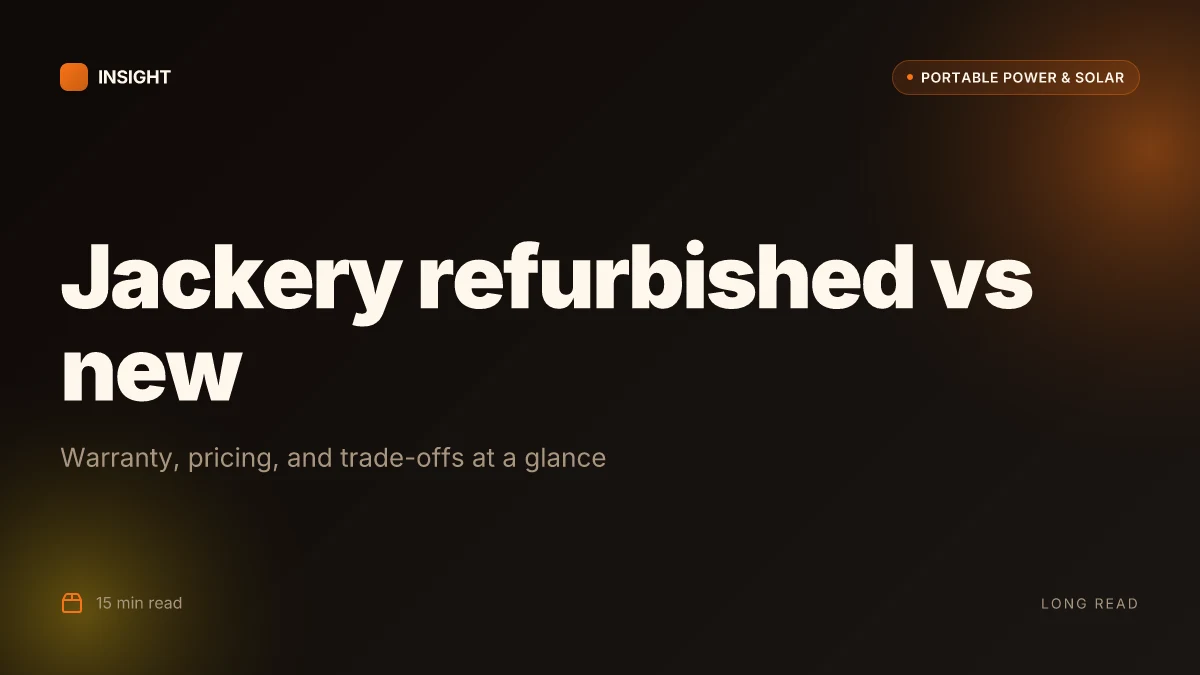 How refurbished Jackery products differ from new: warranty, pricing, and practical trade-offs