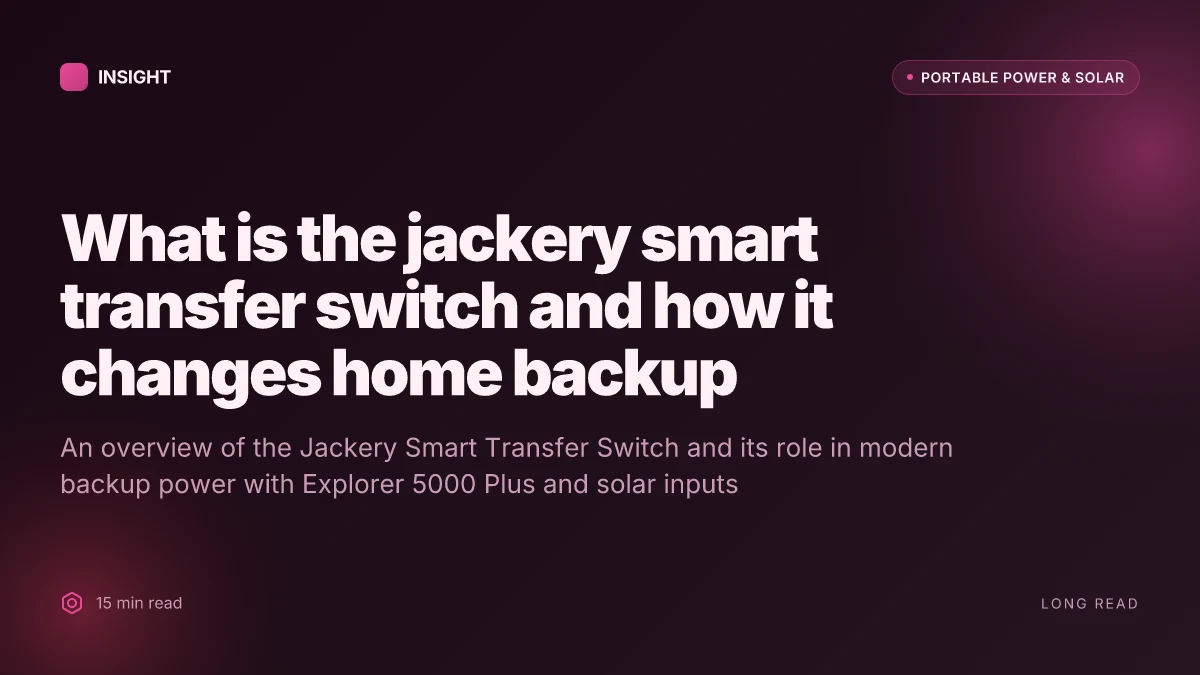 What is the jackery smart transfer switch and how it changes home backup
