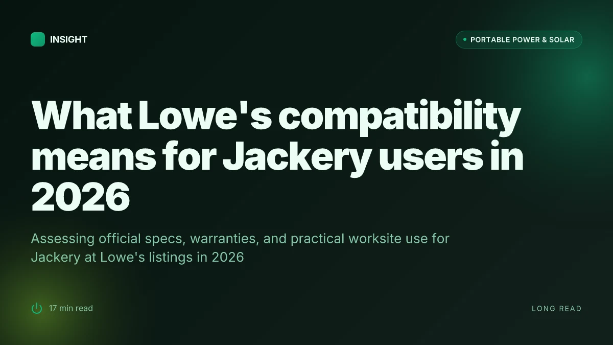 What Lowe's compatibility means for Jackery users in 2026