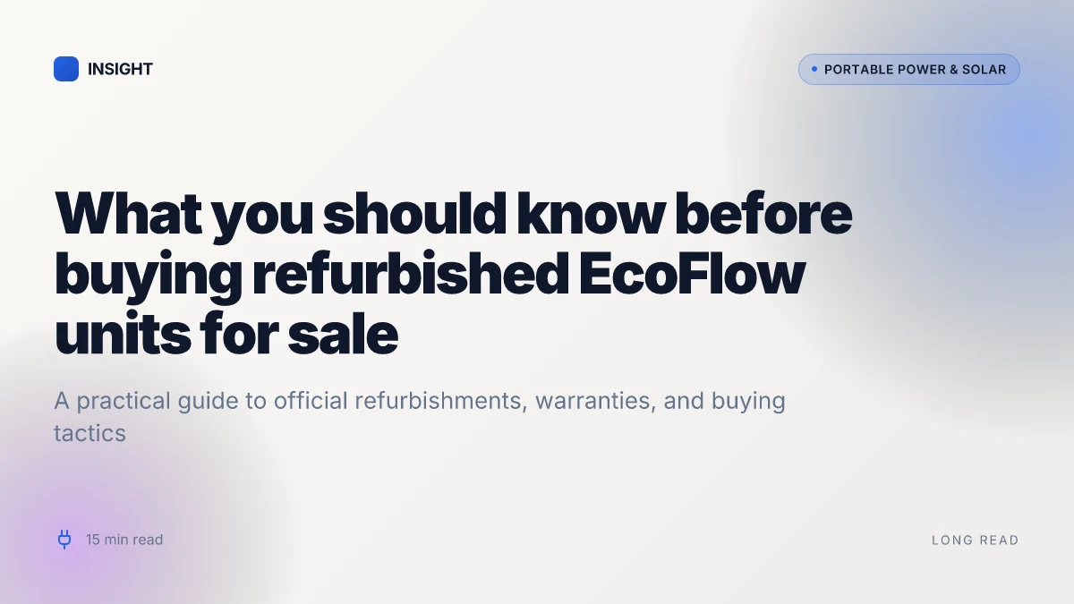 What you should know before buying refurbished EcoFlow units for sale