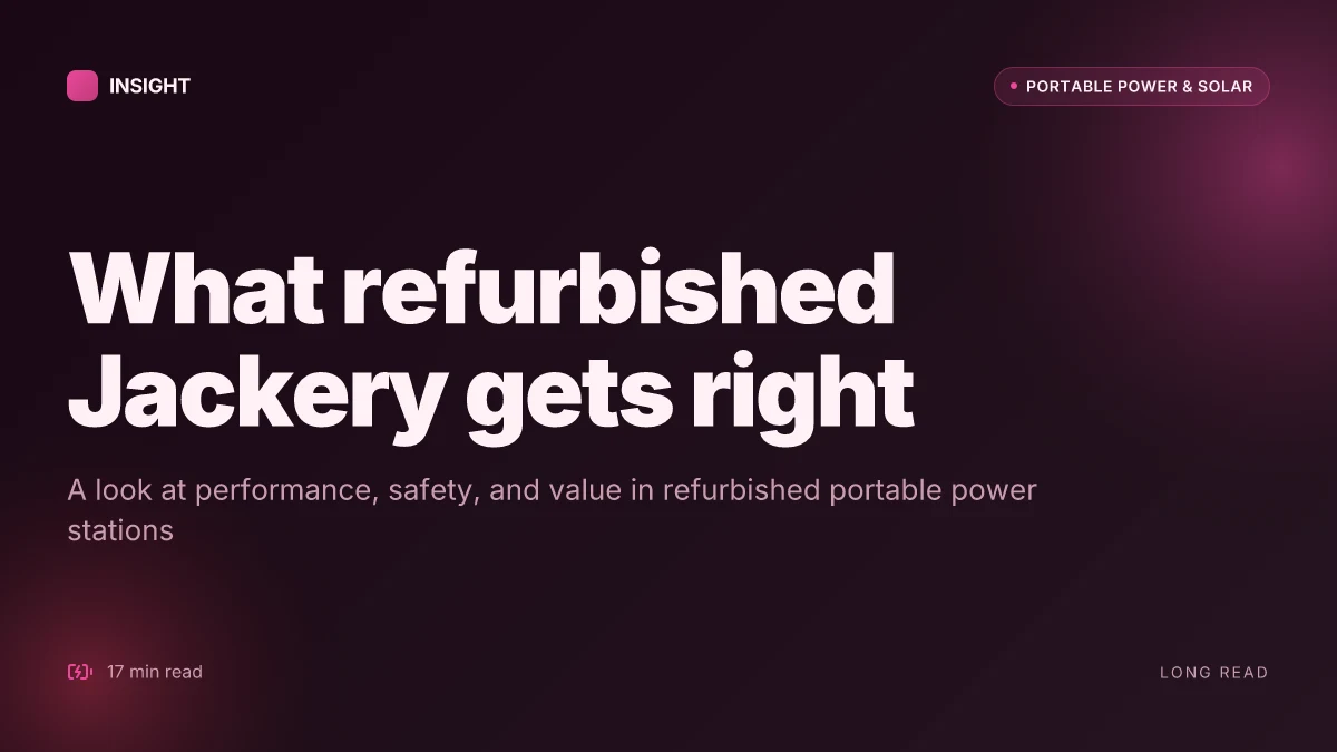 What refurbished Jackery portable power stations get right and what they miss