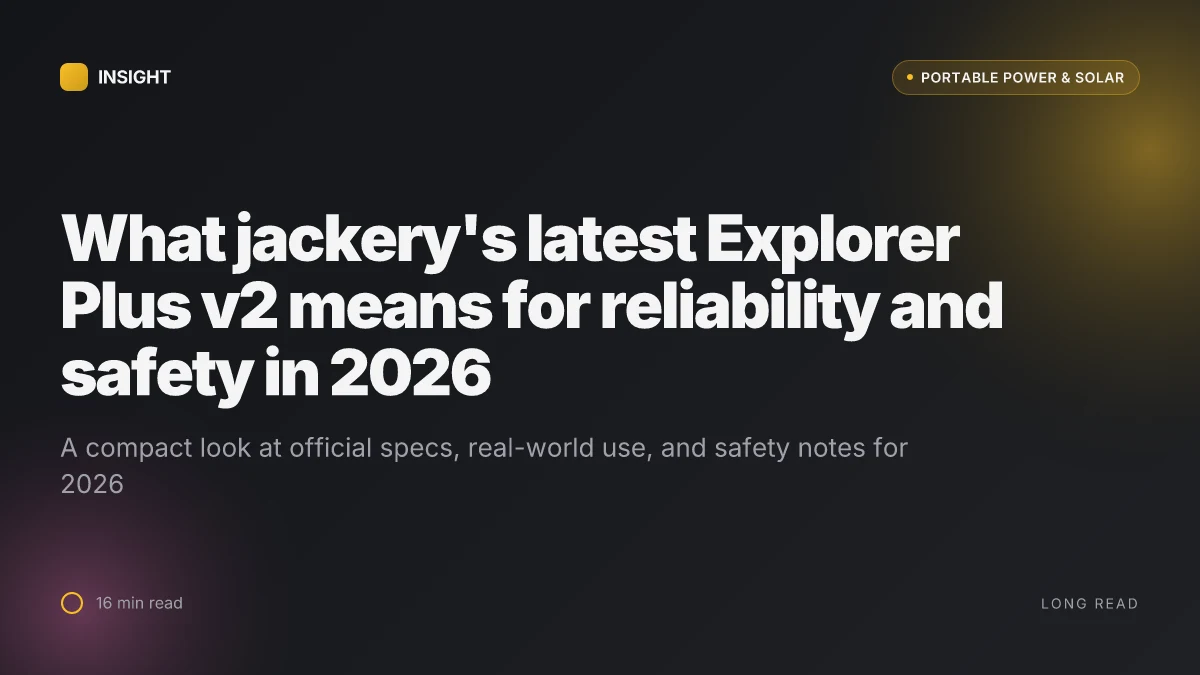 What jackery's latest Explorer Plus v2 series means for reliability and safety in 2026