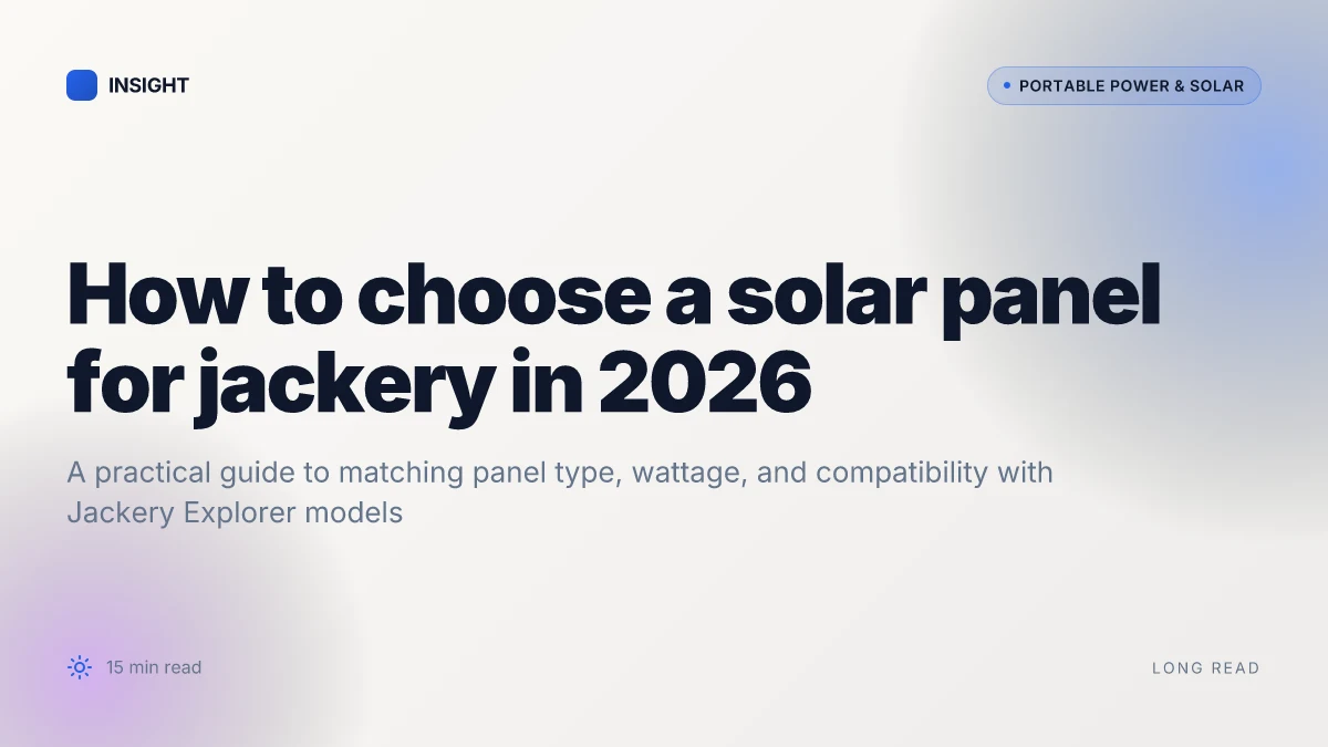 How to choose a solar panel for Jackery in 2026