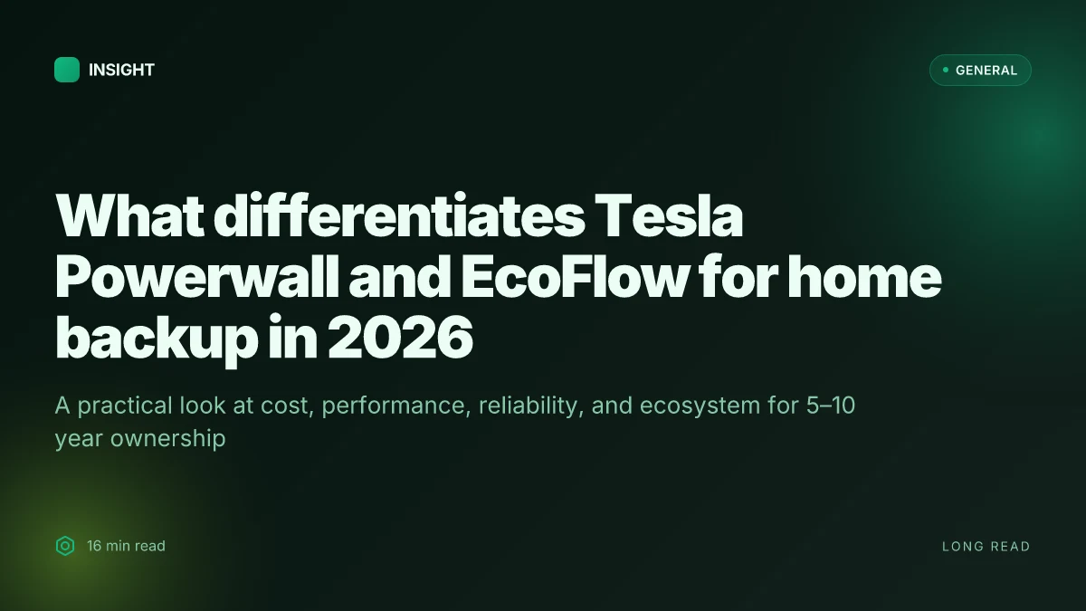 What differentiates Tesla Powerwall and EcoFlow for home backup in 2026