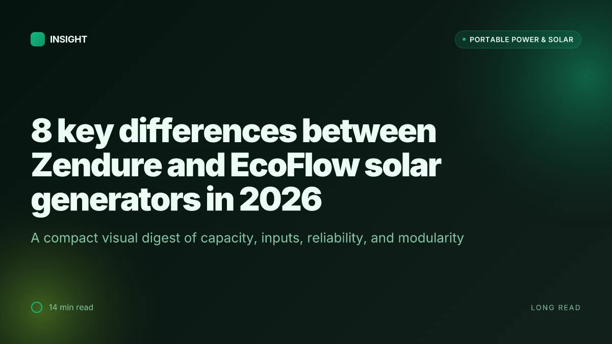 8 Key differences between Zendure and EcoFlow solar generators in 2026